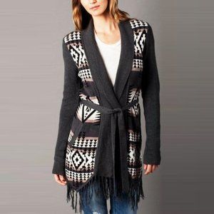 Billabong Boho Fringe Bottom Belted Cardigan